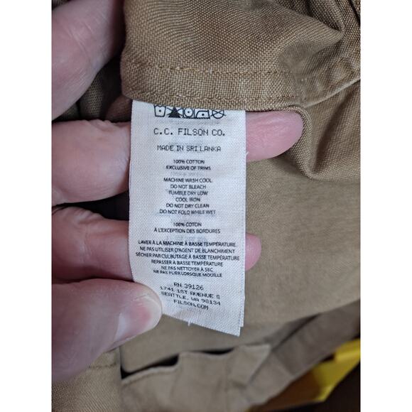 Filson Men's Brown Cotton DWR Dry Tin Cloth Ranch Jacket Size L - Picture 4 of 11